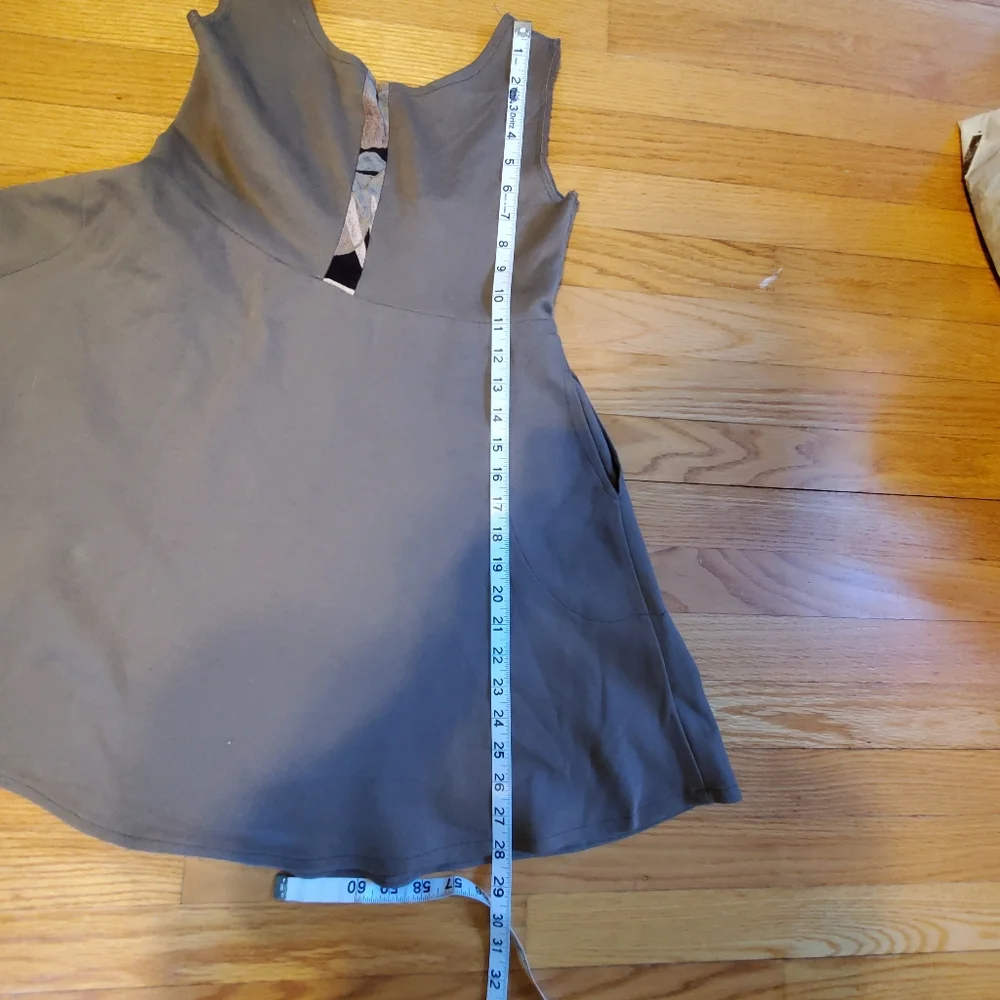 Unique Elegant Tan Sleeveless Baby Doll Dress By Wisdom Eye - Picture 7 of 11